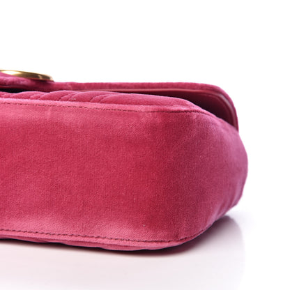 Gucci Velvet Matelasse Small GG Marmont Shoulder Bag Light Raspberry Rose 10 of 10