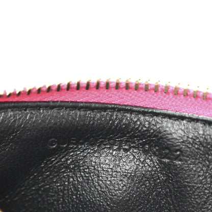 Saint Laurent Grain De Poudre Matelasse Chevron Monogram Fragments Zippered Card Case Fresh Fuxia 7 of 10