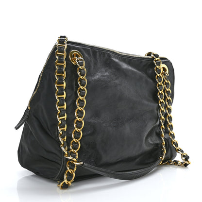 Prada Nappa Tessuto Nylon Chain Tote Black 3 of 10