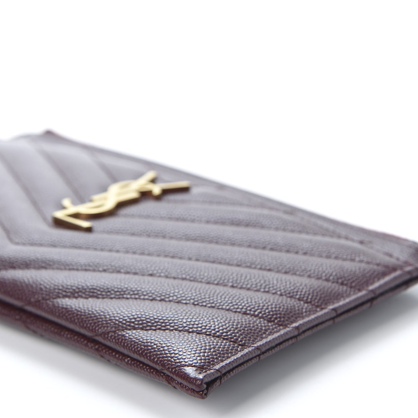 Grain De Poudre Matelasse Chevron Monogram Bill Pouch Amaranto