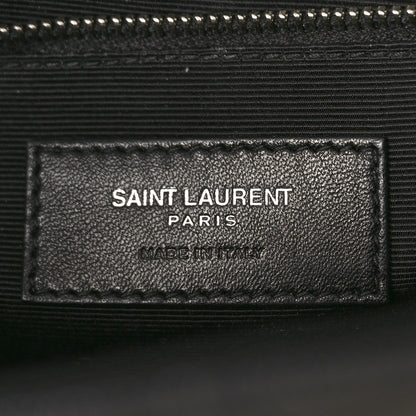 Saint Laurent Grain De Poudre Textured Mixed Matelasse Large Triquilt Monogram Satchel Black 6 of 12
