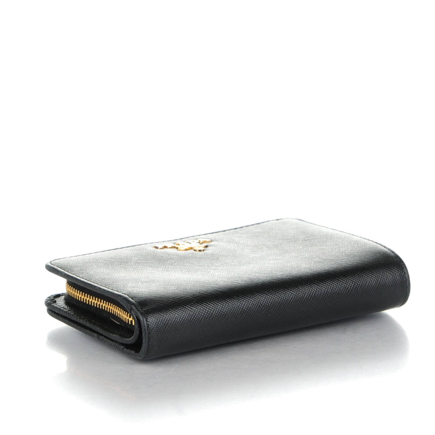 Saffiano Metal Compact Wallet Black