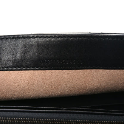 Gucci Calfskin Matelasse Mini Pearly GG Marmont Chain Wallet Black 7 of 10