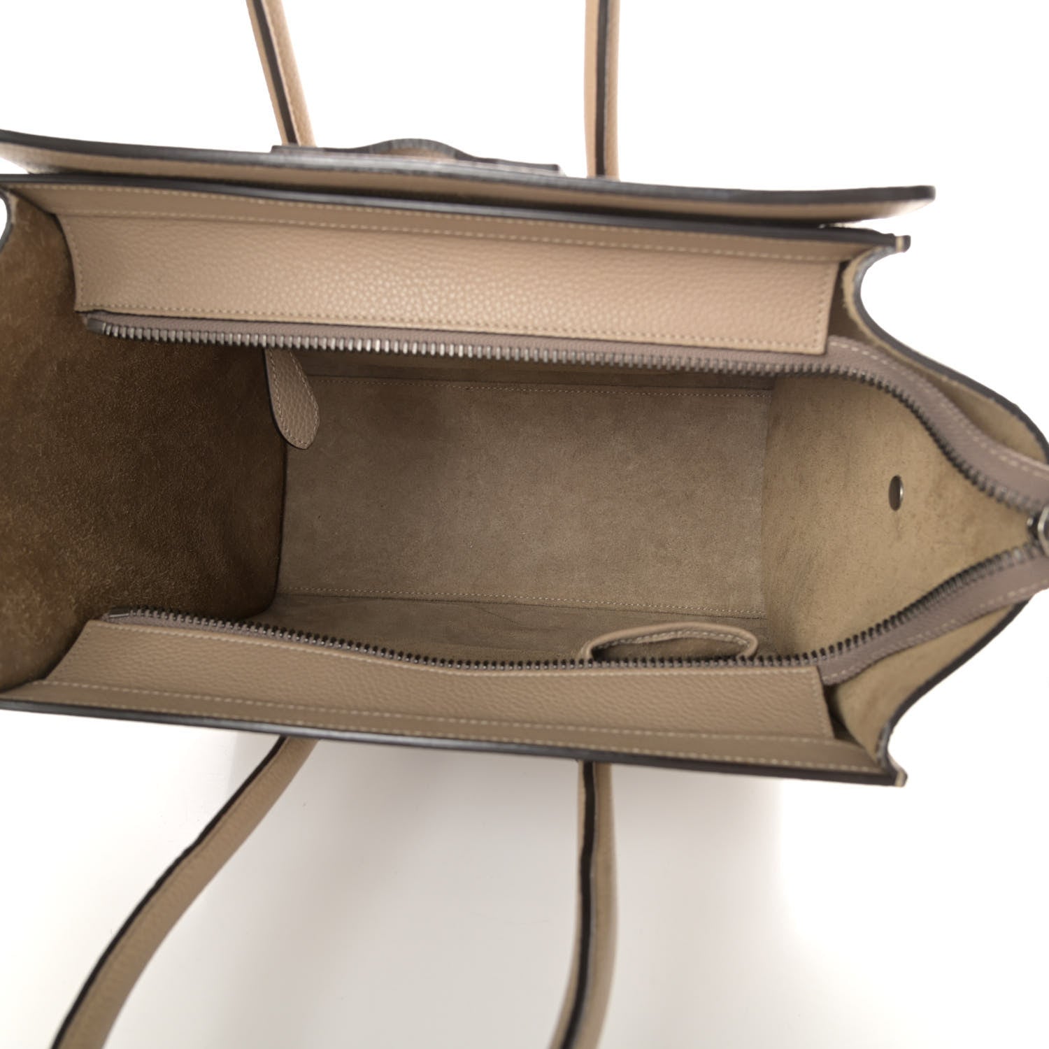 Celine Drummed Calfskin Micro Luggage Dune 5 of 14