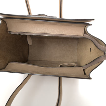 Celine Drummed Calfskin Micro Luggage Dune 5 of 14