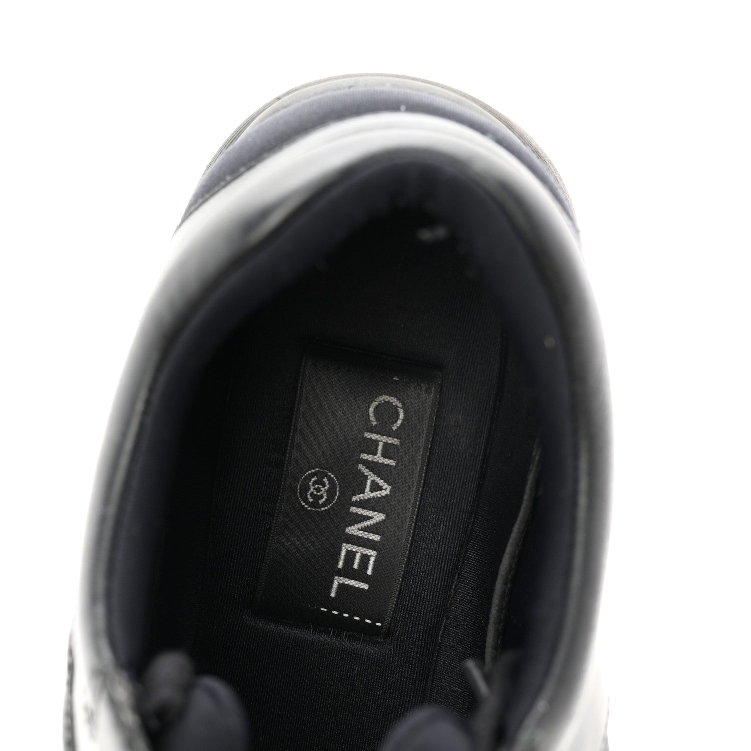 Chanel Lambskin Fabric CC Uniform Sneakers 39 Black 7 of 8