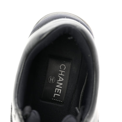 Chanel Lambskin Fabric CC Uniform Sneakers 39 Black 7 of 8