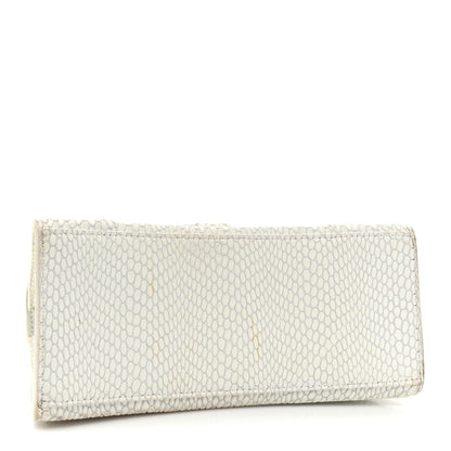 Balenciaga Matte Calfskin Snake Embossed Tonal B Small Hourglass Top Handle Bag Optic White 4 of 19