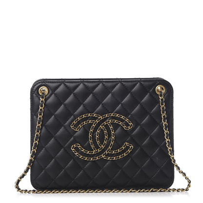 Chanel Calfskin Quilted CC Chain Accordion Tote Black 1 of 16