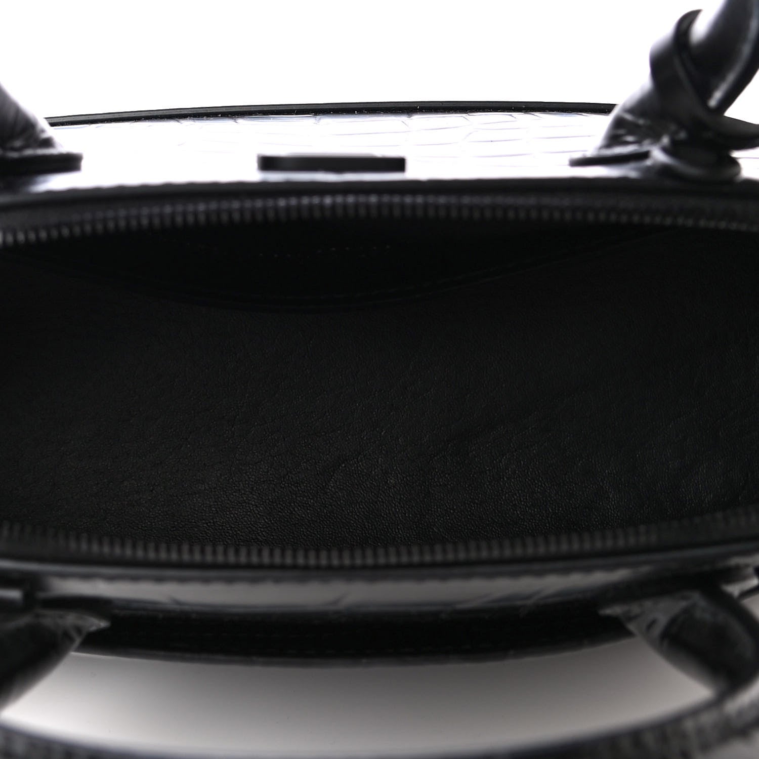 Balenciaga Calfskin Crocodile Embossed S Rivet Ville Top Handle Bag Black 3 of 4