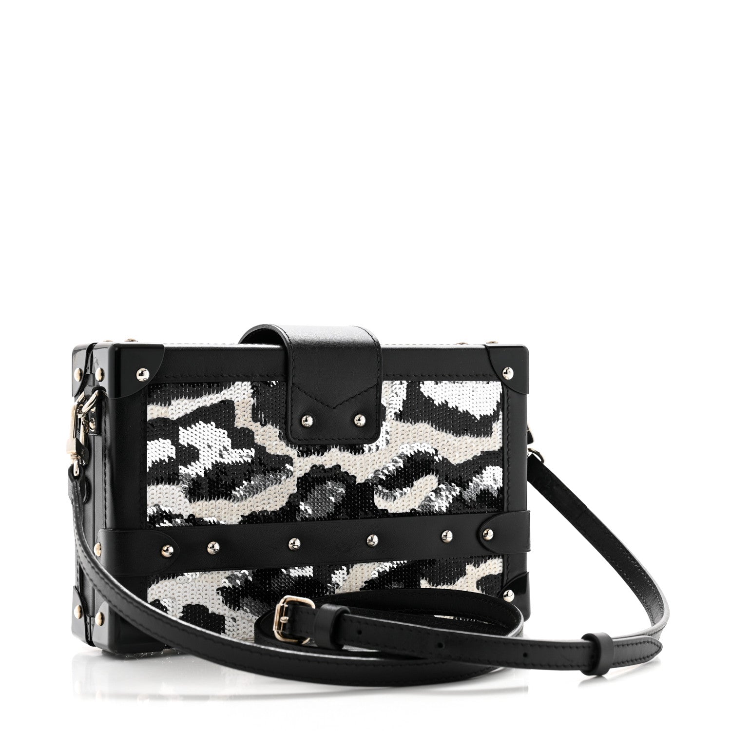 Louis Vuitton Sequins Leopard Petite Malle Black Gris 2 of 10