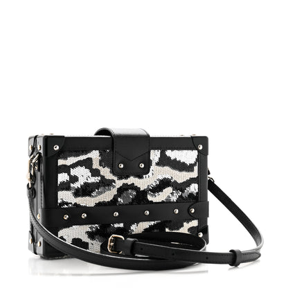 Louis Vuitton Sequins Leopard Petite Malle Black Gris 2 of 10