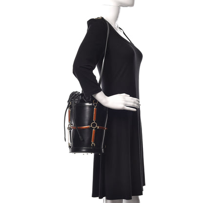 Gucci Lambskin Vinyl Enamel Mini Bucket Bag Black Ruggine 3 of 10