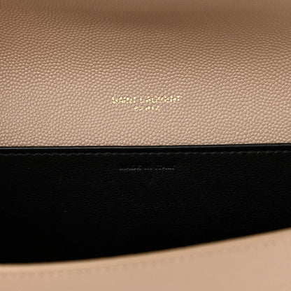 Saint Laurent Grain De Poudre Monogram Uptown Chain Wallet Dark Beige 7 of 12