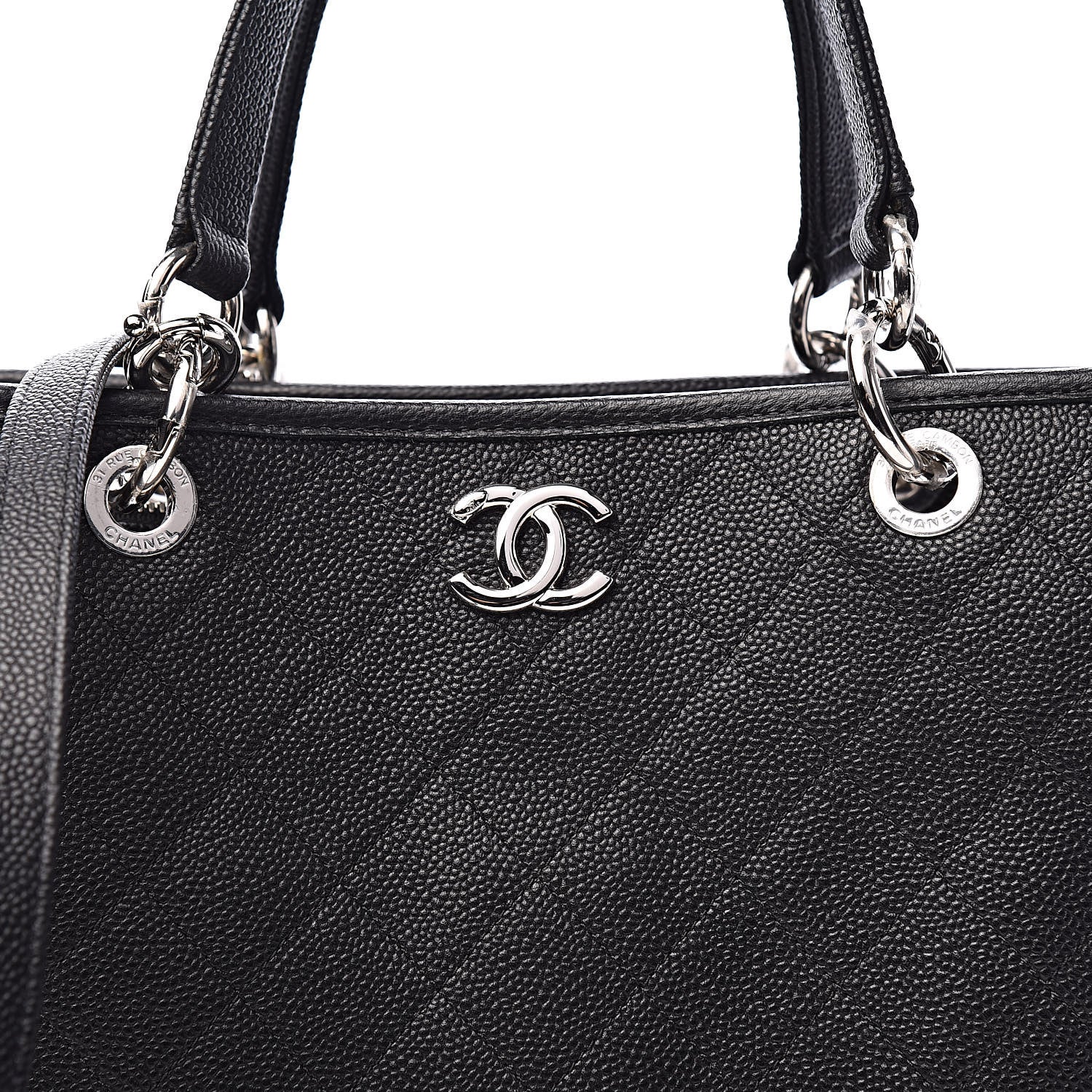 Chanel Caviar Stitched Shopping Tote Black 11 of 12