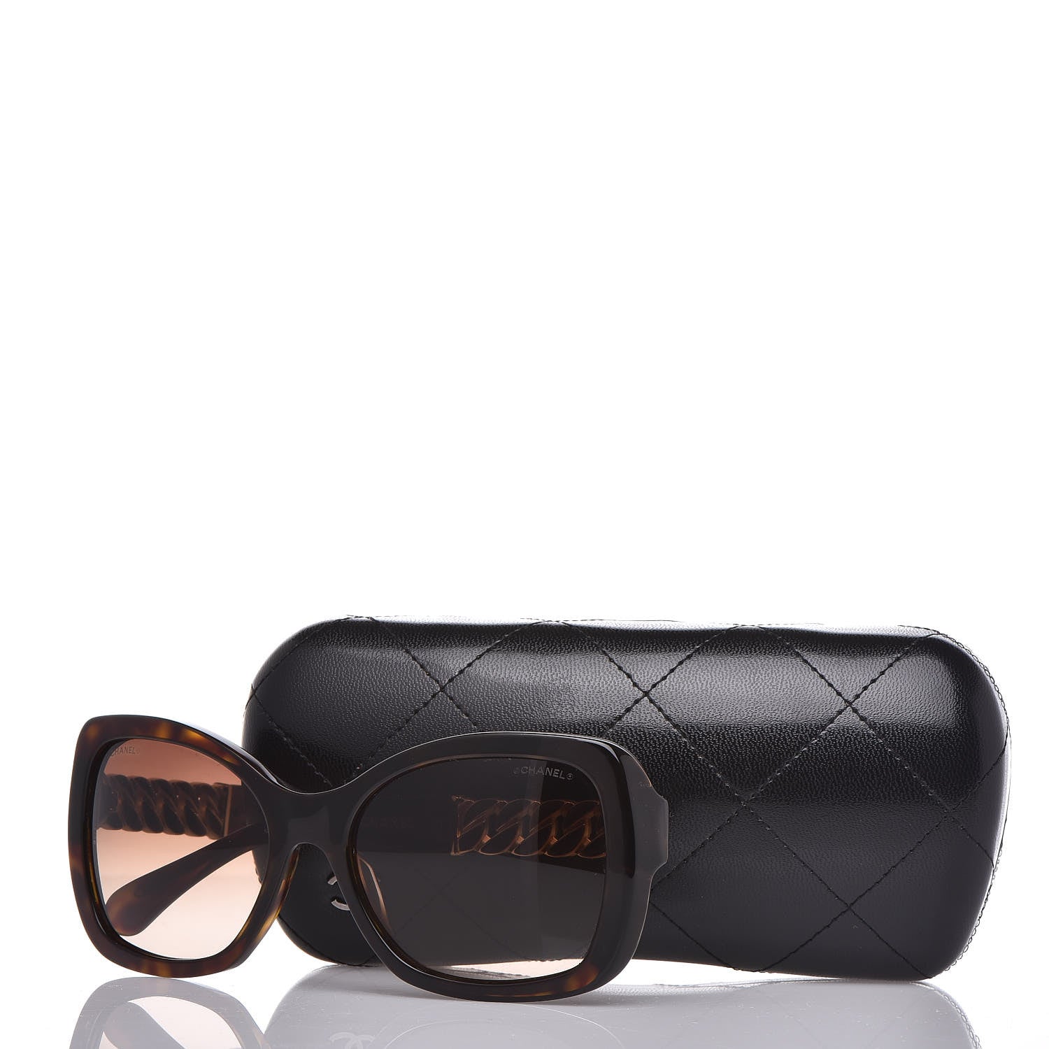 Chanel Acetate Metal Chain Square Sunglasses 5305 Brown 7 of 7