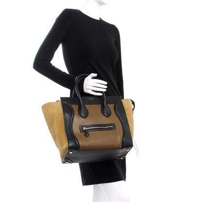 Celine Smooth Calfskin Suede Mini Tri-Color Luggage Olive 2 of 8
