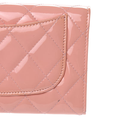 Chanel Patent Quilted Long Flap Wallet Pink 9 of 13