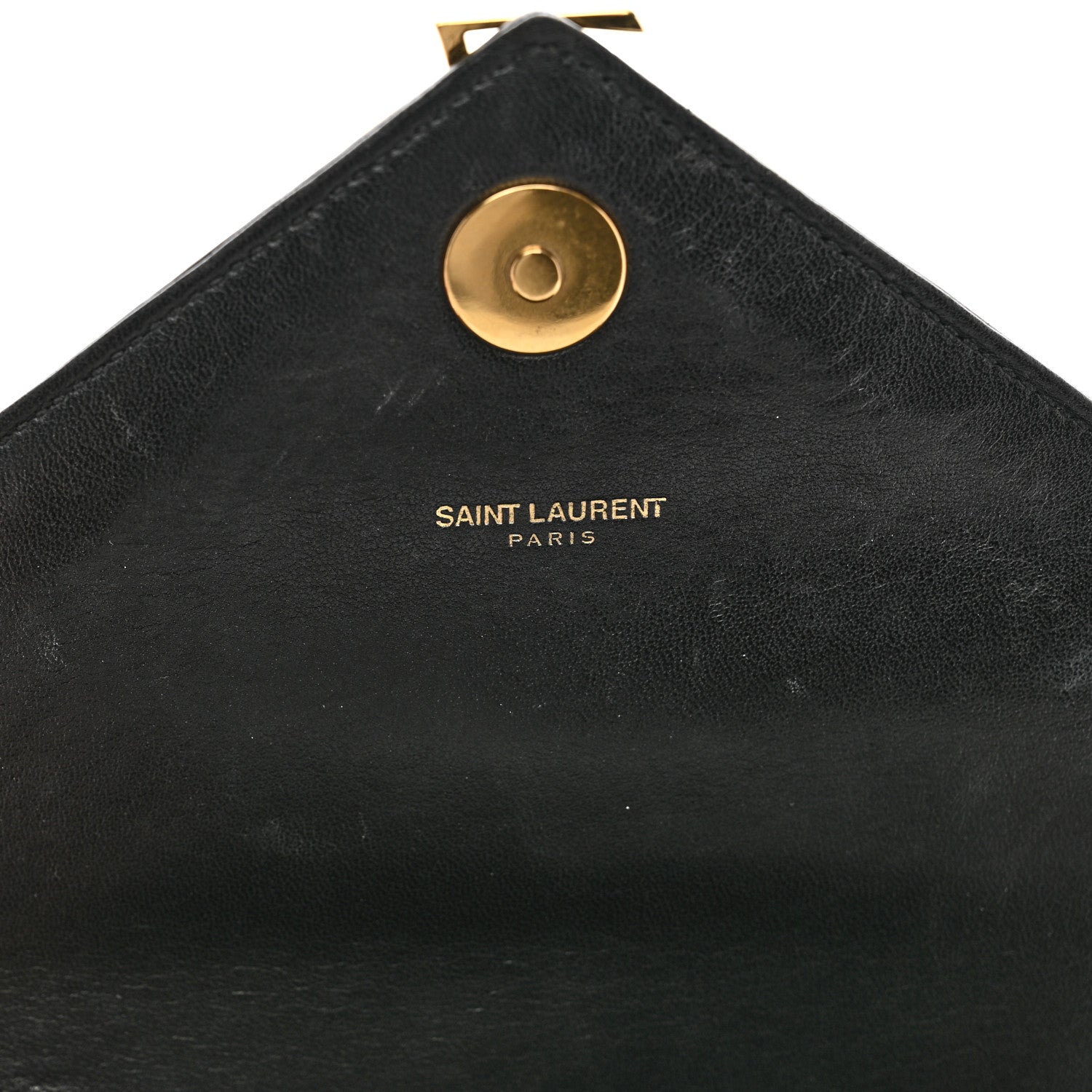 Saint Laurent Lambskin Matelasse Chevron Medium Monogram Satchel Black 8 of 13