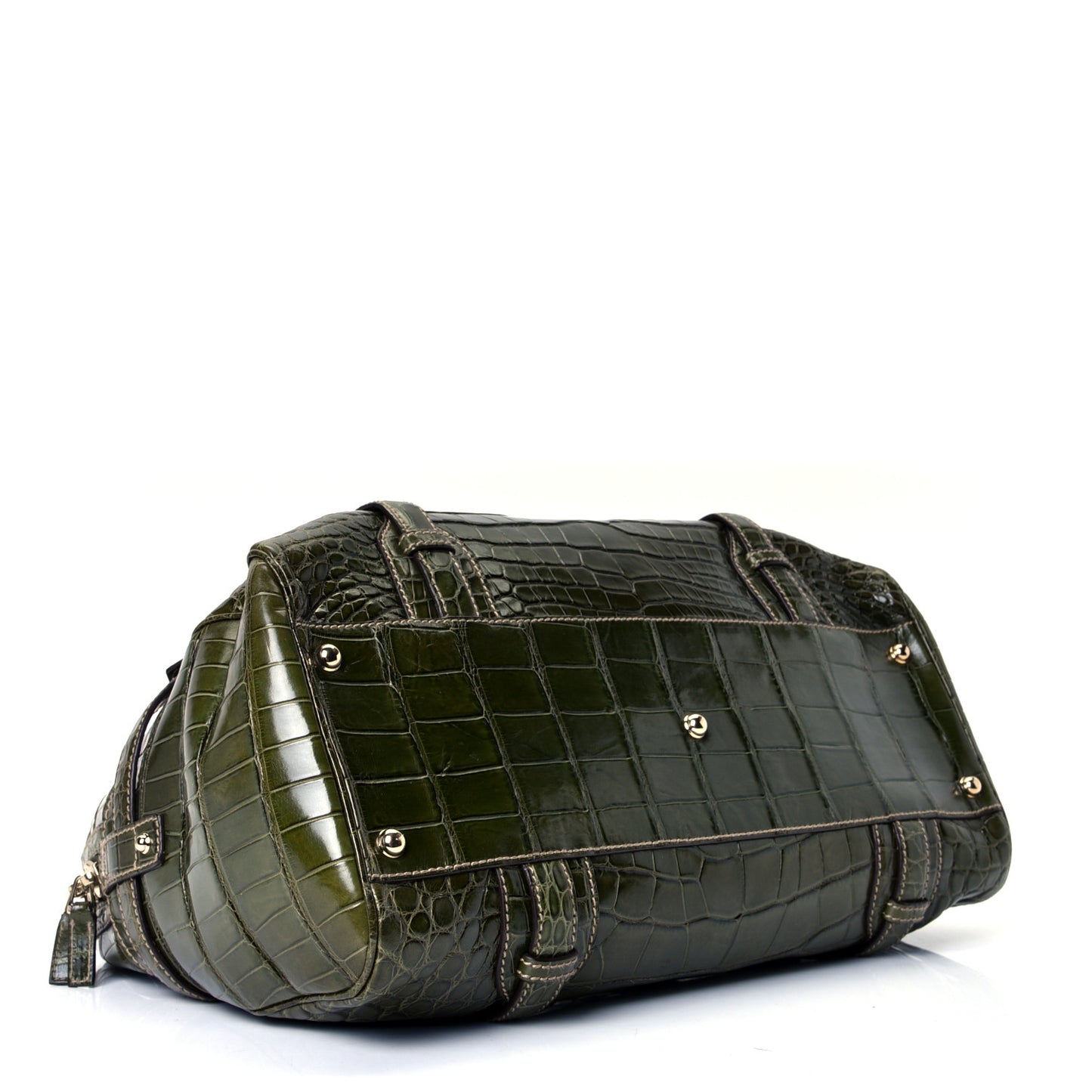 Crocodile 85th Anniversary Boston Bag Green