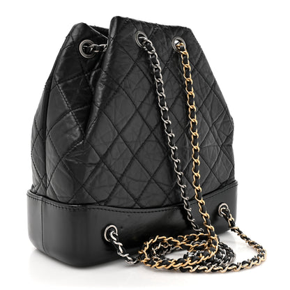 Chanel Aged Calfskin Quilted Small Gabrielle Backpack Black 3 of 11