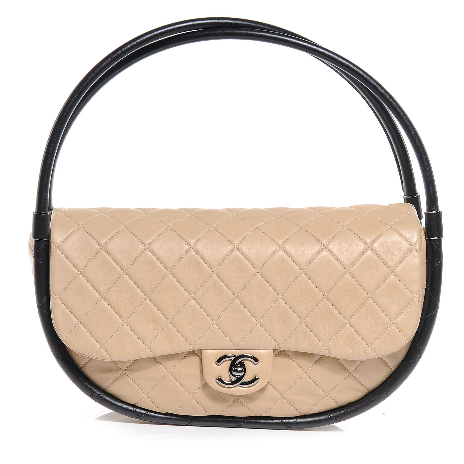 Chanel Quilted Lambskin Medium Hula Hoop Flap Beige 1 of 7