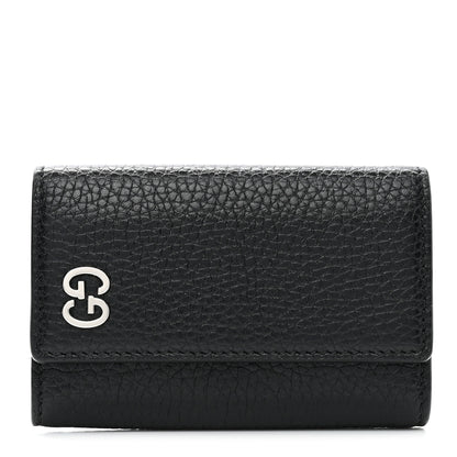 Gucci Pebbled Calfskin Dorian 6 Key Holder Case Black 1 of 8
