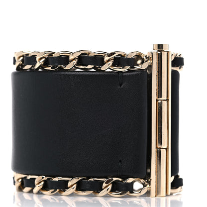 Chanel Lambskin Chain CC Cuff Black Gold 6 of 13