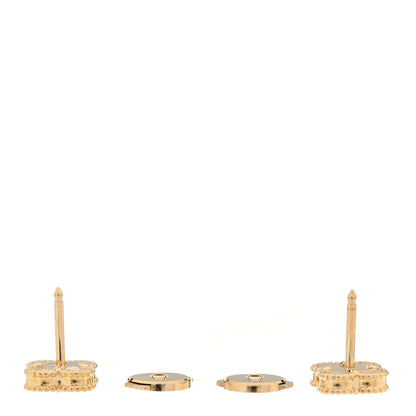Van Cleef & Arpels 18K Yellow Gold Mother of Pearl Sweet Alhambra Earrings 3 of 5