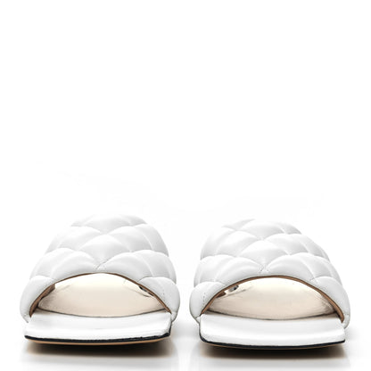 Bottega Veneta Nappa Matelasse Padded Flat Sandals 36.5 Optic White 2 of 8
