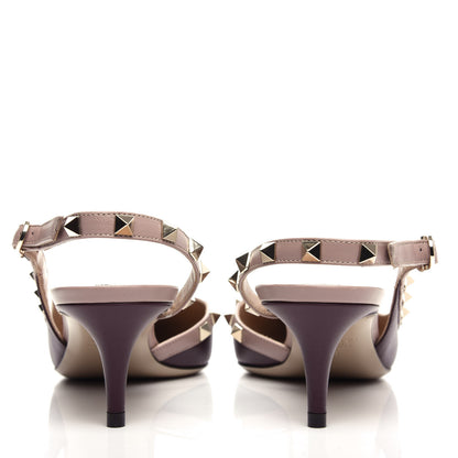Valentino Garavani Nappa Rockstud Half D'Orsay Slingback 50mm Pumps 38 Rubin Poudre 7 of 10