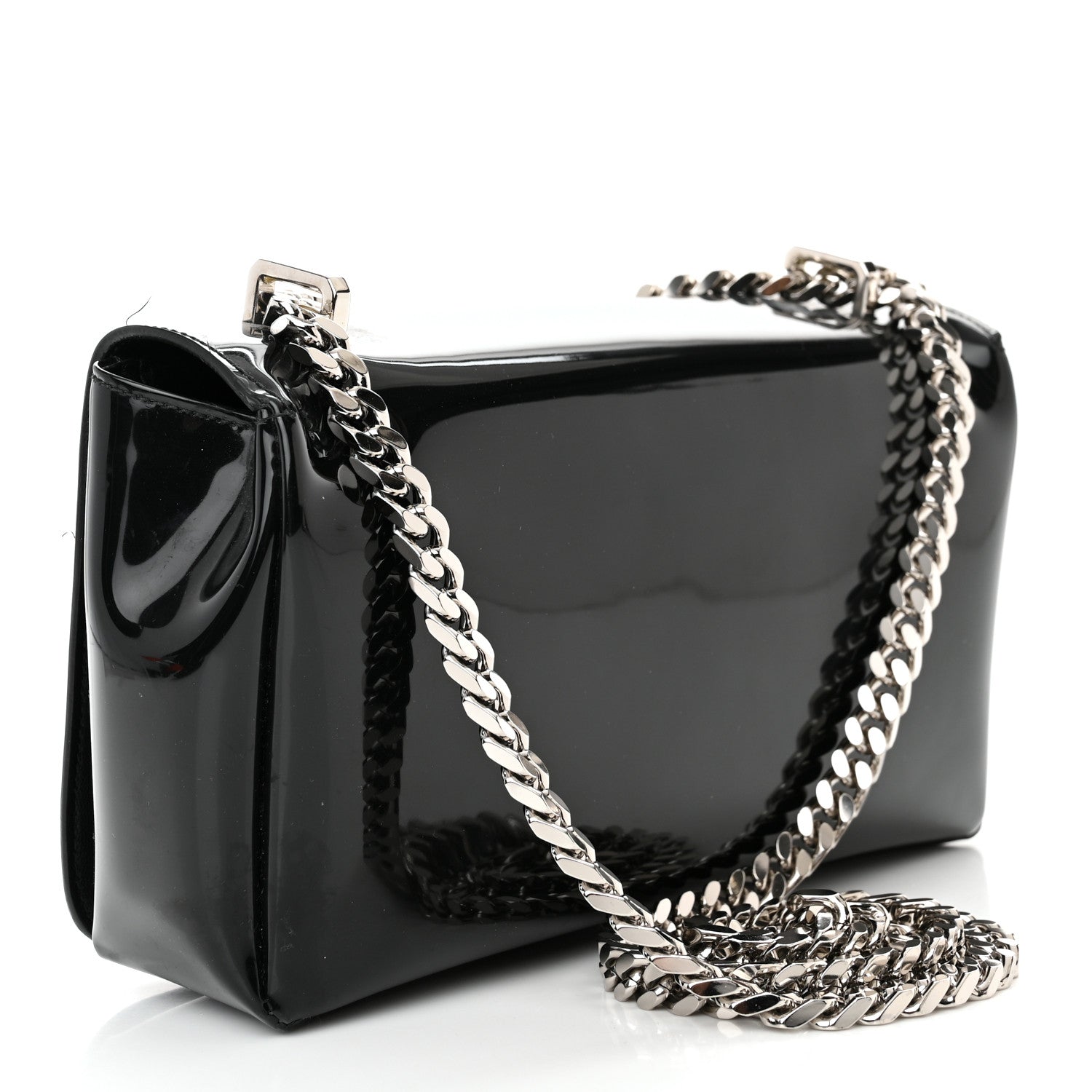 Burberry Patent Kingdom Flap Crossbody Black 3 of 12