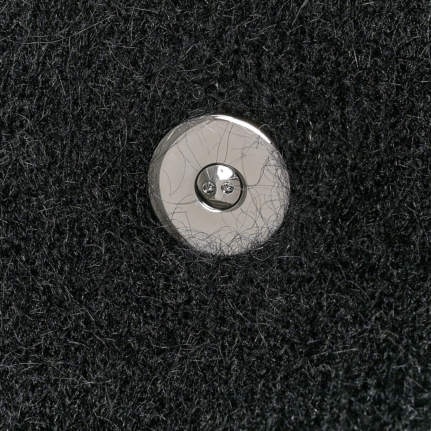 Mohair Wool Camellia CC Scarf Black White