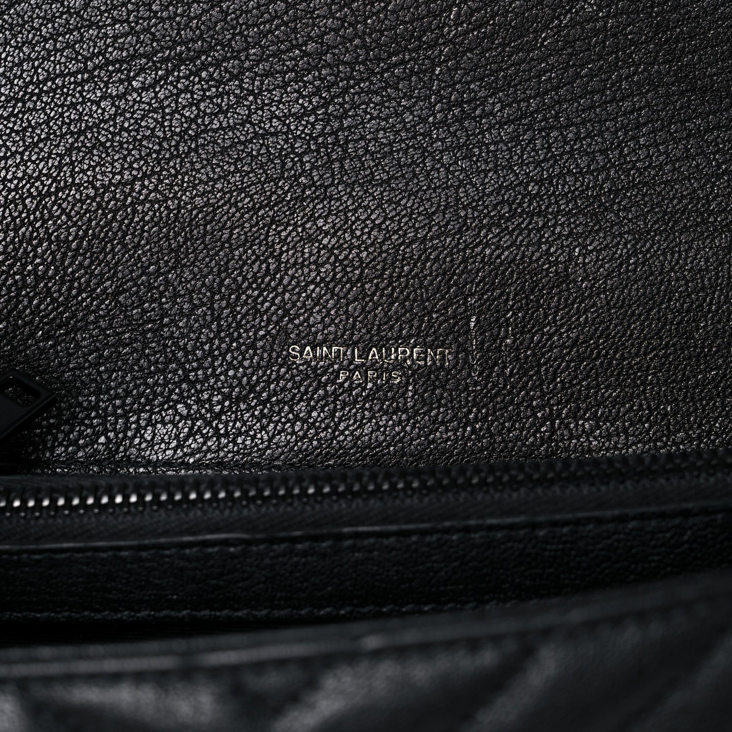 Saint Laurent Sheepskin Matelasse Chevron Monogram Monochrome Medium College Bag Black 6 of 12