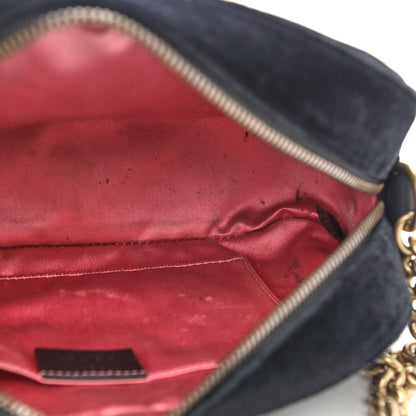Gucci Velvet Matelasse Small GG Marmont Chain Shoulder Bag Black 11 of 12