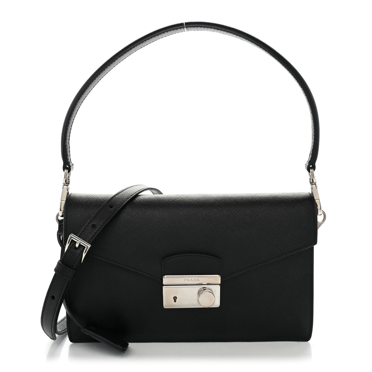 Prada Saffiano Lux Sound Crossbody Bag Black 1 of 11