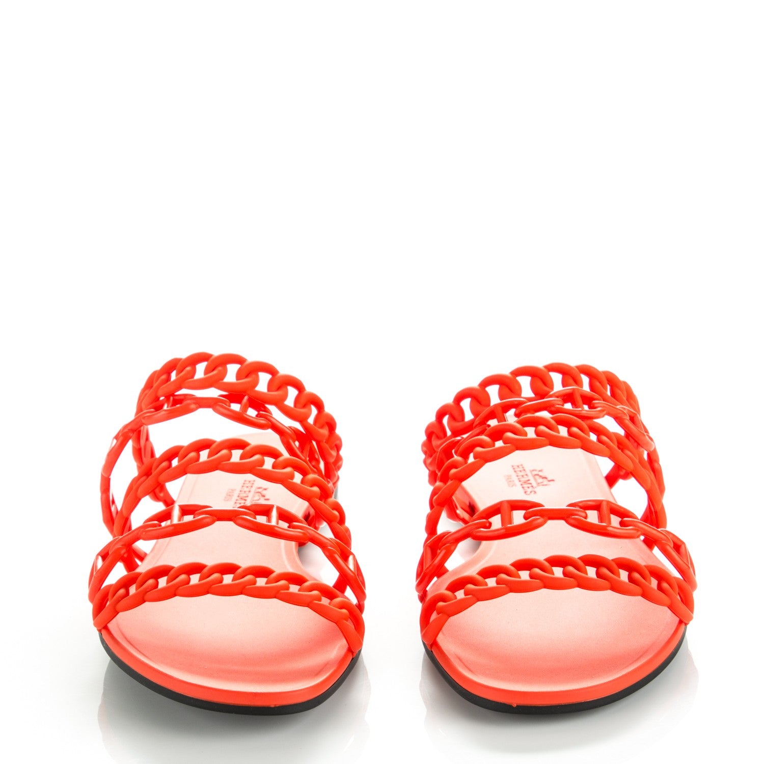 Hermes Rubber Chaine d'Ancre Nude Sandals 39 Pavot 2 of 7