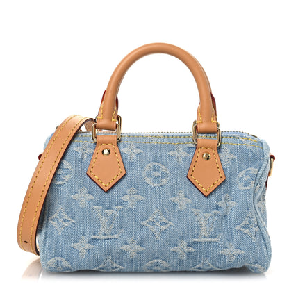 Louis Vuitton Monogram Denim Nano Speedy Sky Blue 1 of 9