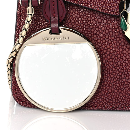Bulgari Calfskin Galuchat Serpenti Forever Crossbody Plum 14 of 15
