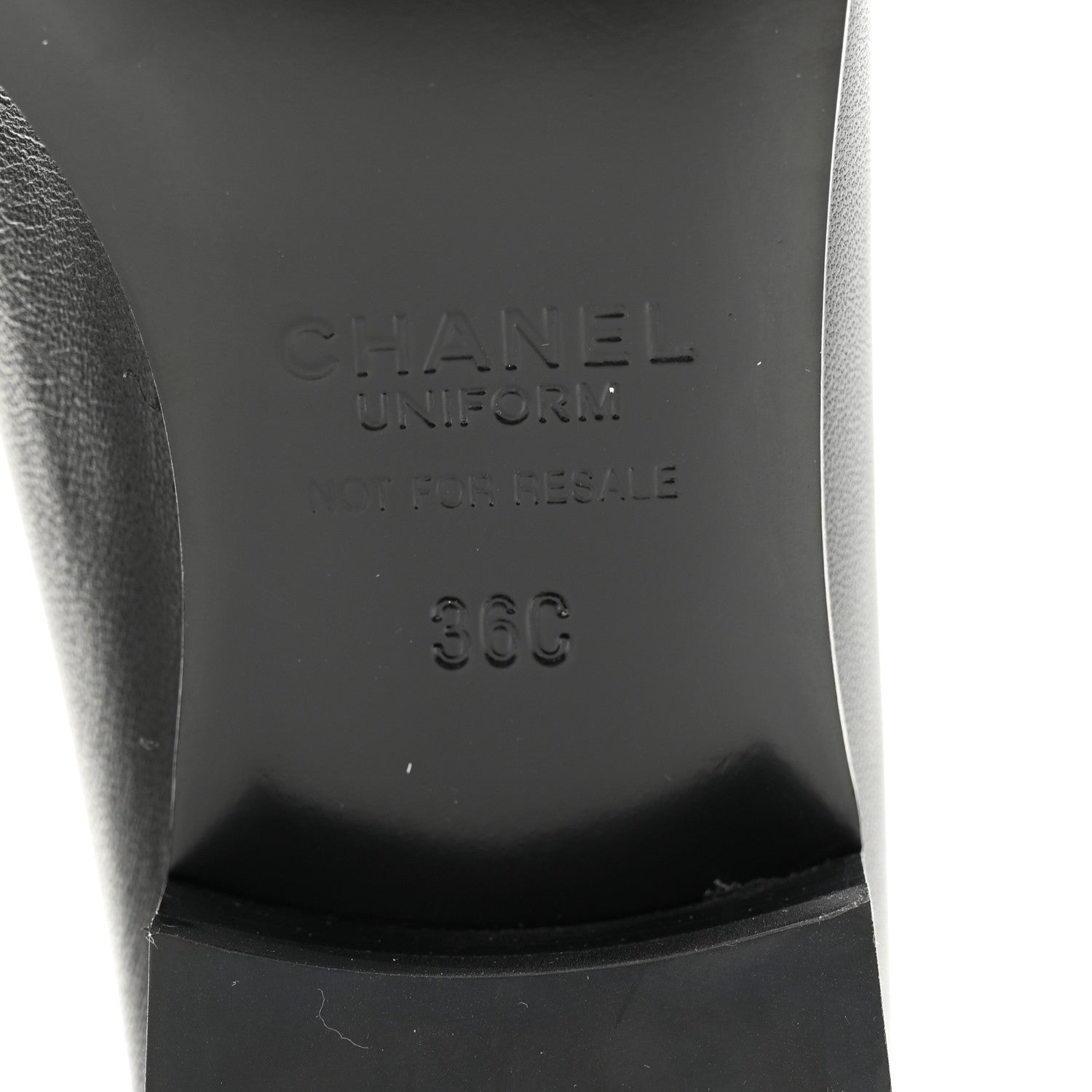 Chanel Calfskin Womens Stitched CC Loafers 36 Black 7 of 10