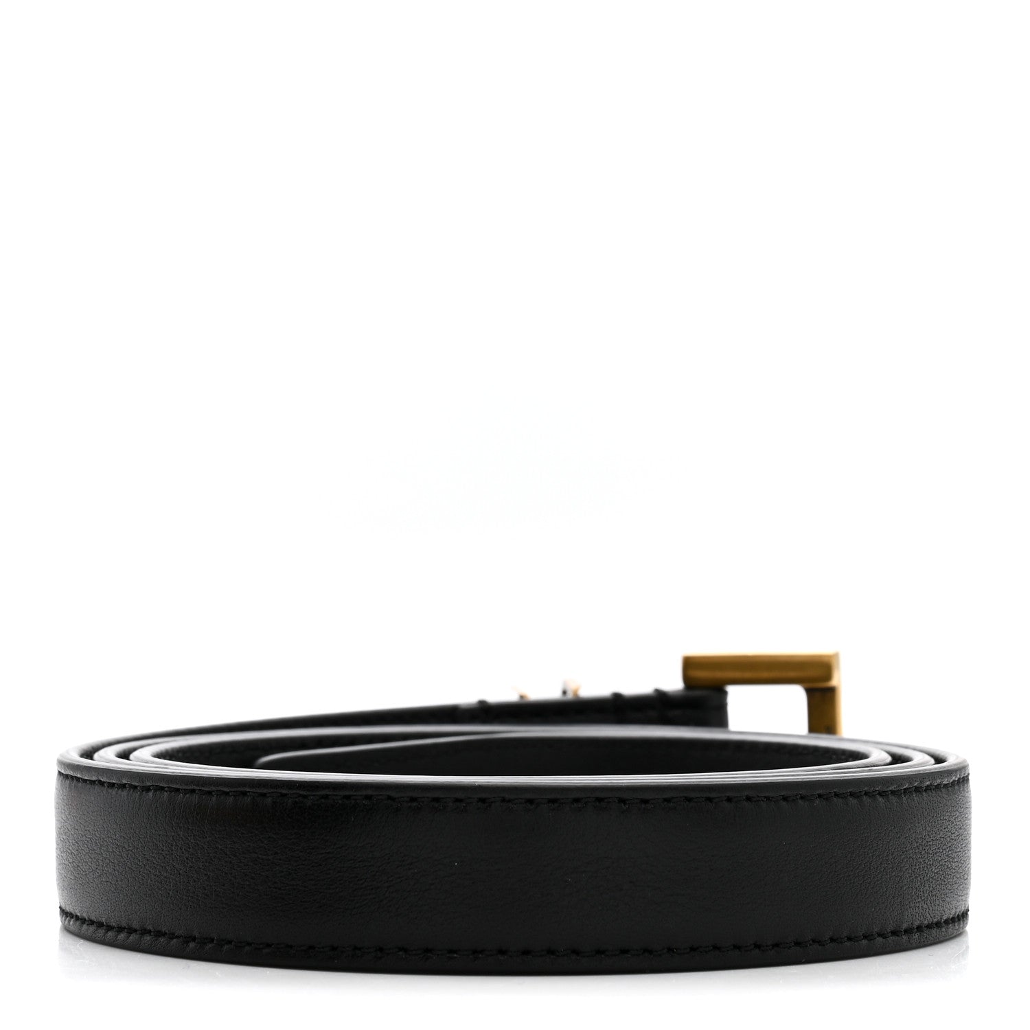 Saint Laurent Smooth Calfskin Monogram Square Buckle Belt 85 34 Black 2 of 7