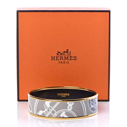 Hermes Enamel Printed Wide Ex Libris Bracelet 65 6 of 6