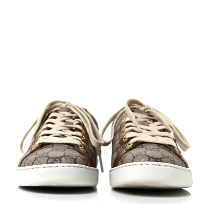Gucci GG Supreme Monogram Fake/Not Womens Ace Sneakers 38 Beige New Shamarock Brown Sugar 2 of 10