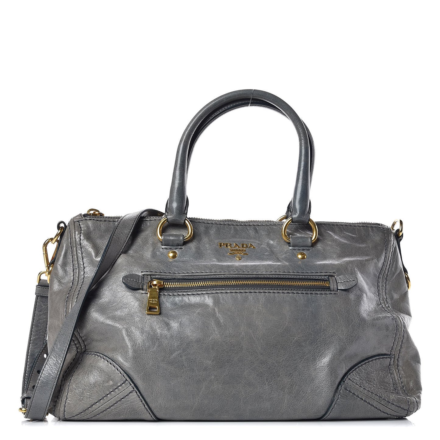 Vitello Shine Shopping Satchel Avio