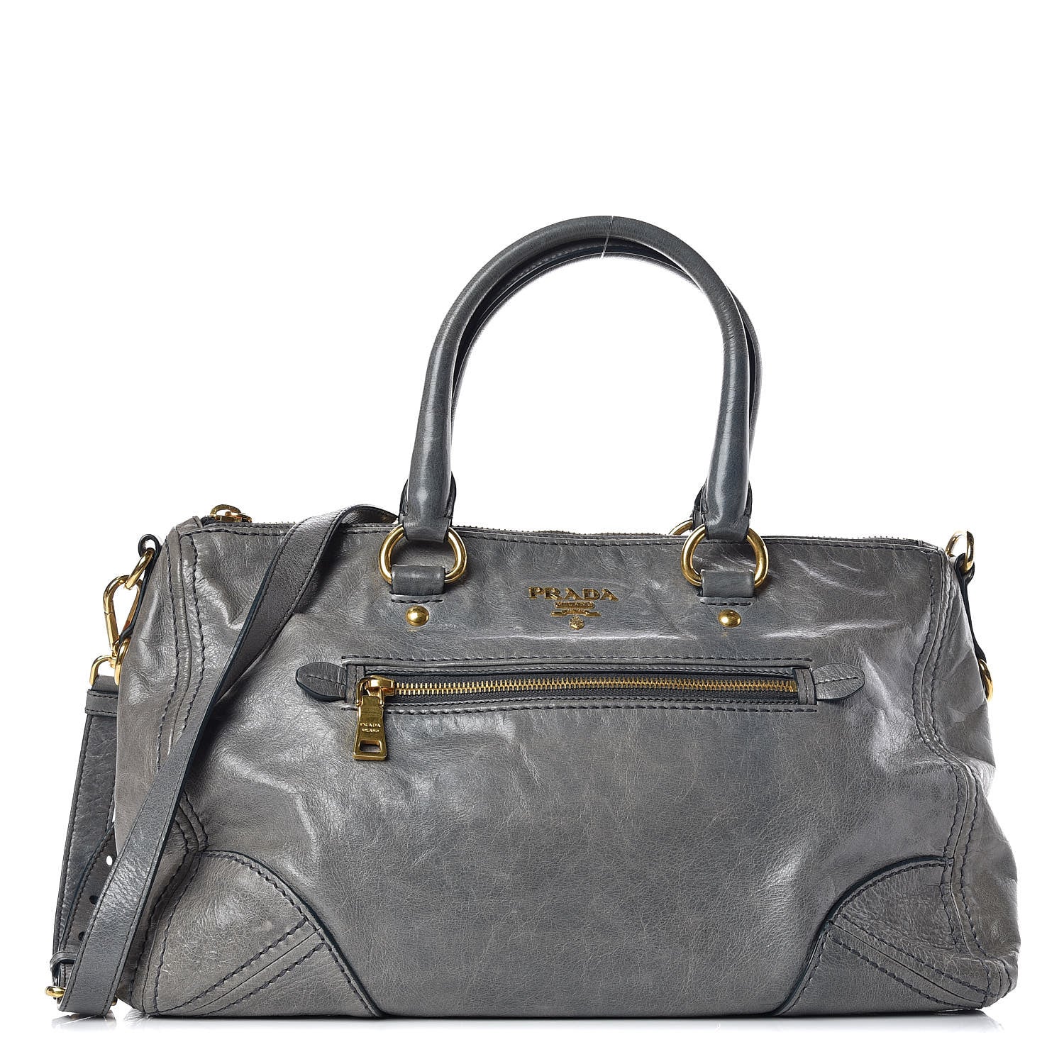 Prada Vitello Shine Shopping Satchel Avio 1 of 14