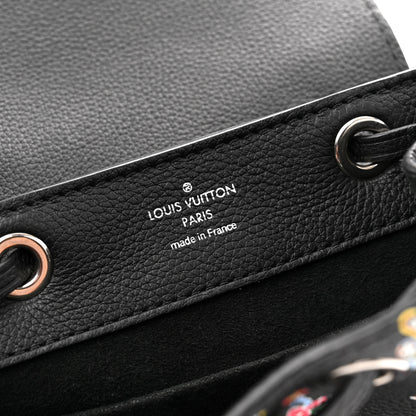 Louis Vuitton Calfskin Flower Lockme Mini Backpack Black Multicolor 10 of 23