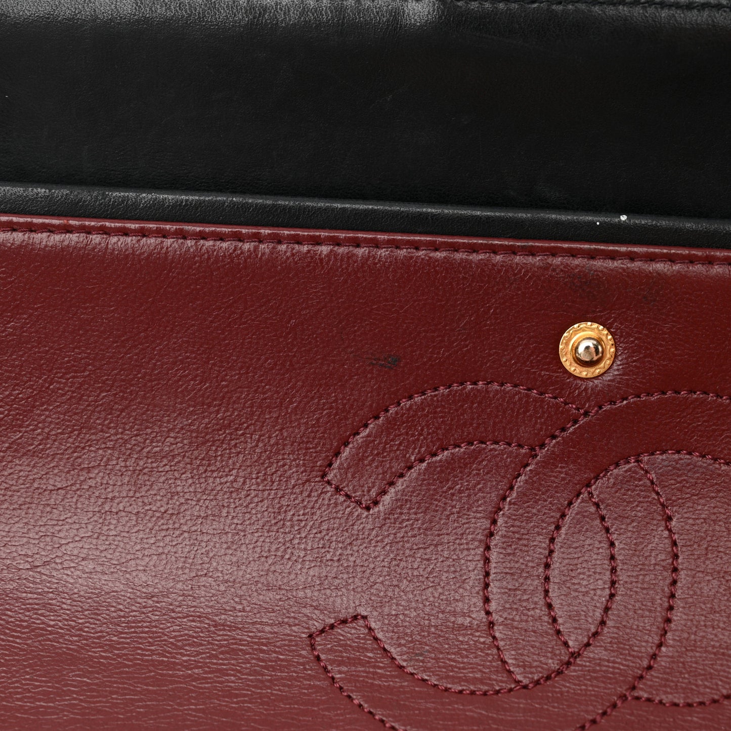 Lambskin Quilted Medium Double Flap Black
