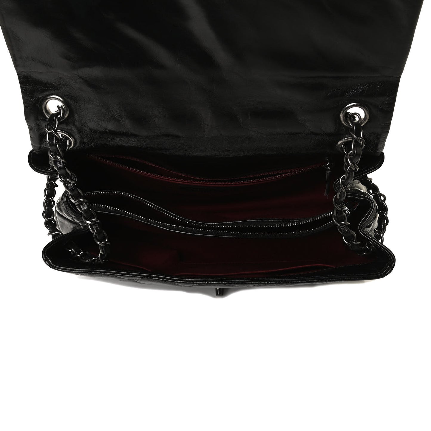 Glazed Calfskin Quilted Coco Soft Flap Black