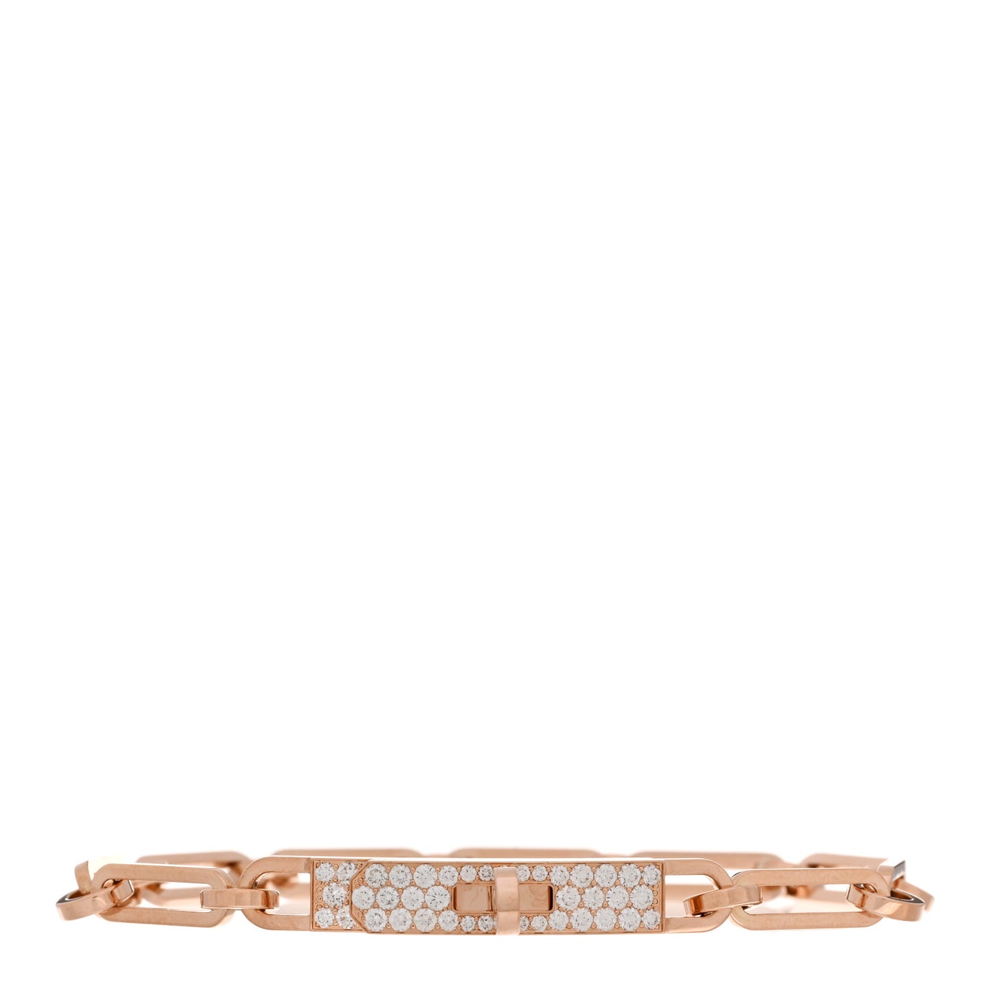 18K Rose Gold Diamond Pave PM Kelly Chaine Bracelet ST