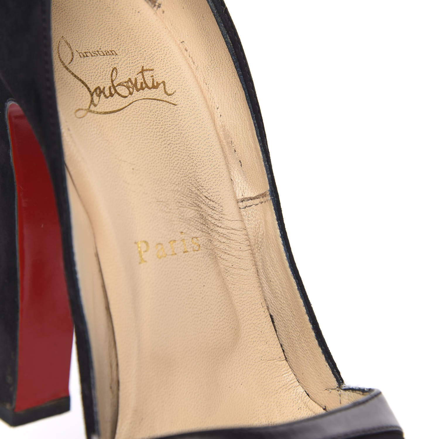Christian Louboutin Shiny Calfskin Veau Velours Viva Bella 140 Platform Pumps 36.5 Black 9 of 14